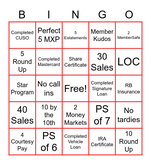 July Sales-Tactular Bingo Card