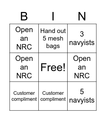Customer Engagement Bingo Card