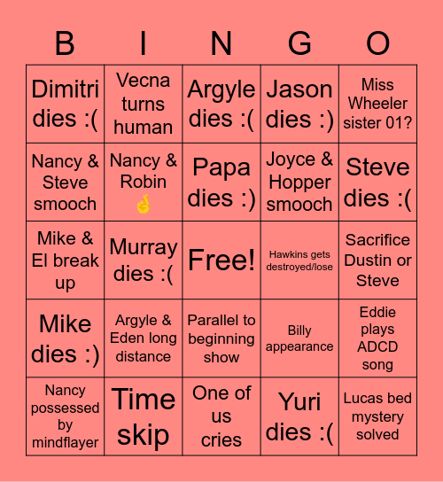 ST S3 V2 bingo ! Bingo Card