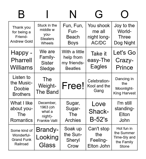SP9 Artie's Birthday Bingo Card
