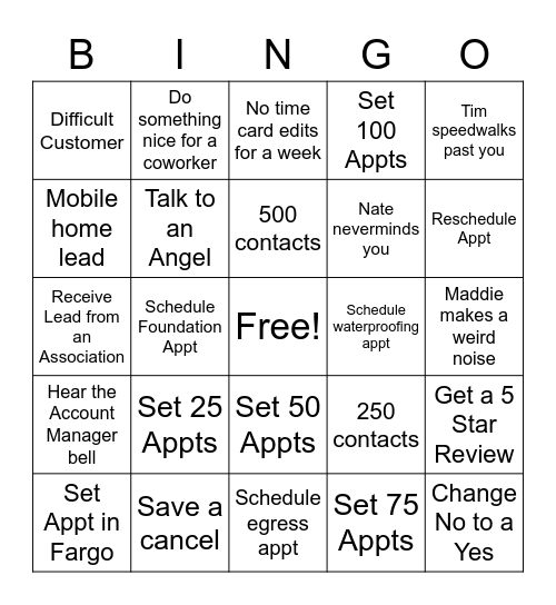 Customer Care Bingo! Bingo Card
