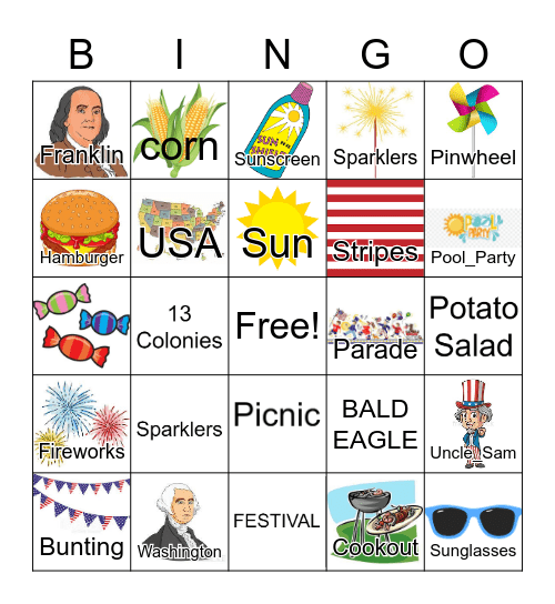 Patriotic Bingo Card