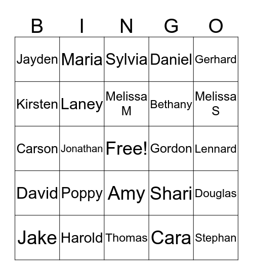 Oma's Bingo game Bingo Card