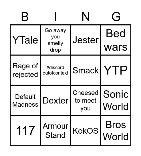Yamahearted Fan Bingo Card