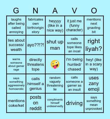 gnavling bingo Card