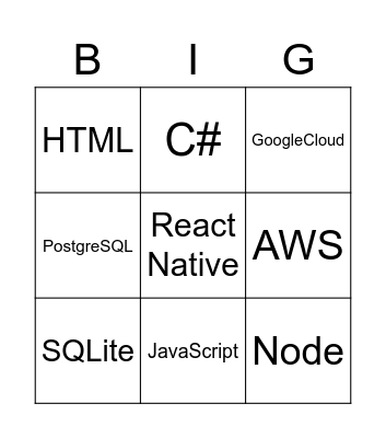 Bingo Tech Bingo Card