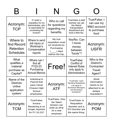 Bingo Card