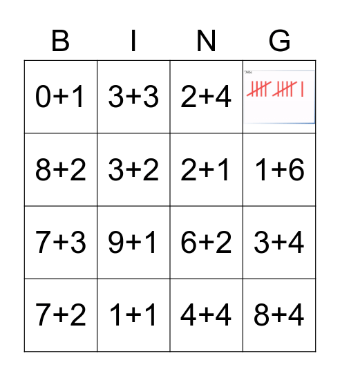 Numbers 1-12 Bingo Card