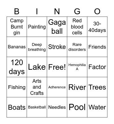 BDASC Chapter Camp Days Bingo Card