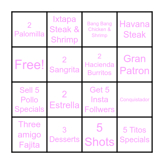 Server Bingo Card