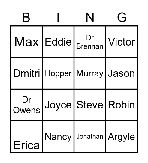 BINGO Card