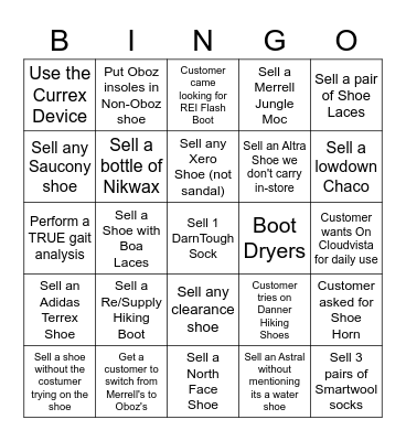 Softgoods Bingo Card