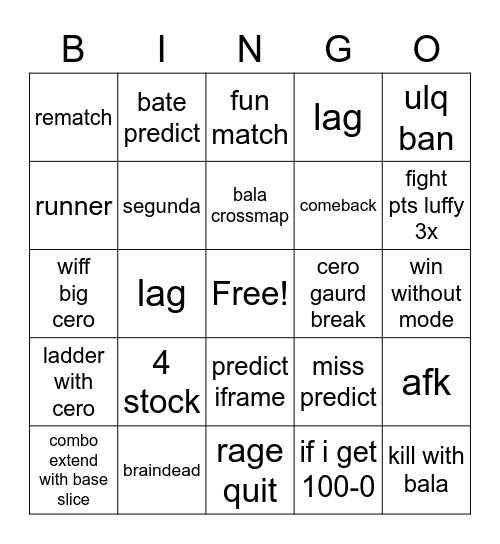 ulq aba Bingo Card