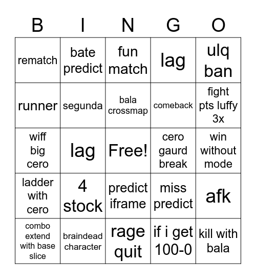 ulq aba Bingo Card