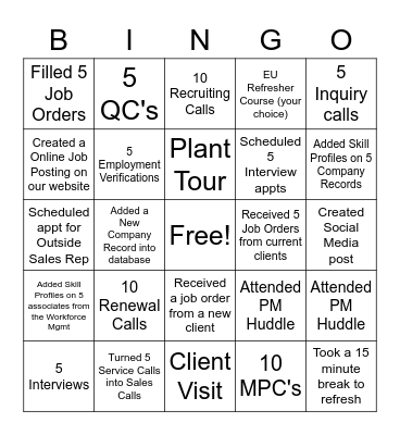 BINGO Card