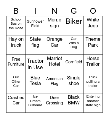 Redwood Bingo Card