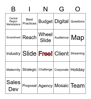 Houston Effectv Sales Meeting Bingo Card
