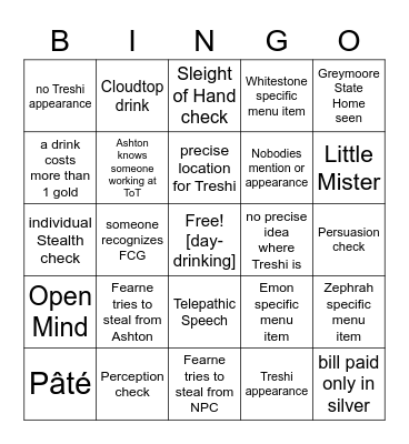 The Ring Of Brass Died For Tacky Buffet Chains [Critical Role 3.25] Bingo Card