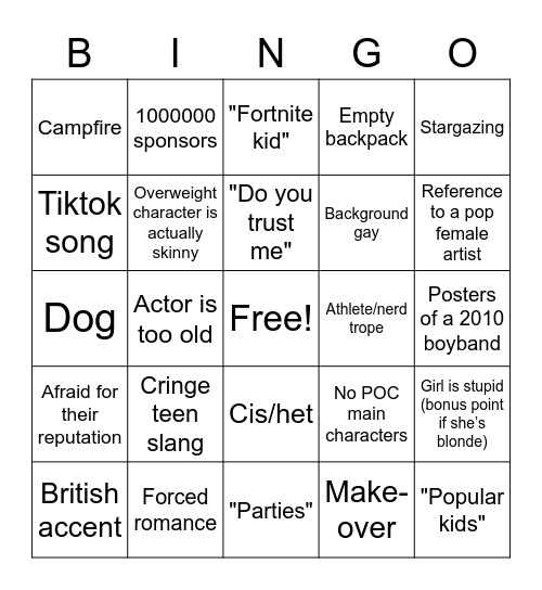 Netflix Originals plot lines Bingo Card