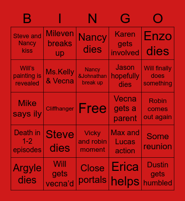 Volume 2 Predictions Bingo Card