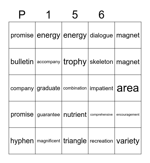 Purple 156 Bingo Card