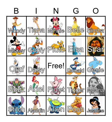 Disney Bingo Card