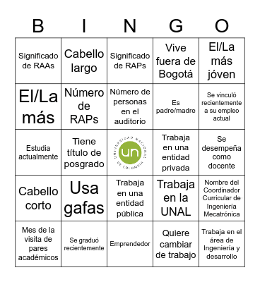 Encuentro Egresados Ingeniería Mecatrónica 2022 Bingo Card