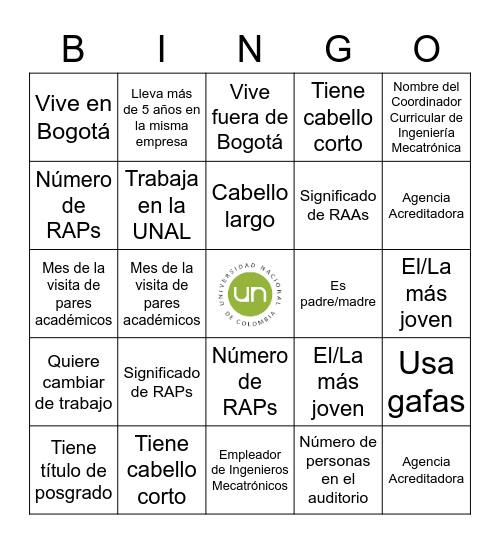 Encuentro Egresados Ing. Mecatrónica 2022 Bingo Card