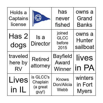 2022 GLCC Rendezvous Bingo Card