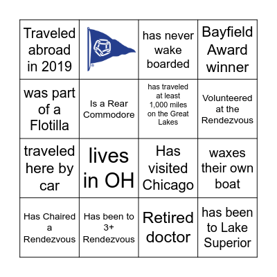 2022 GLCC Rendezvous Bingo Card