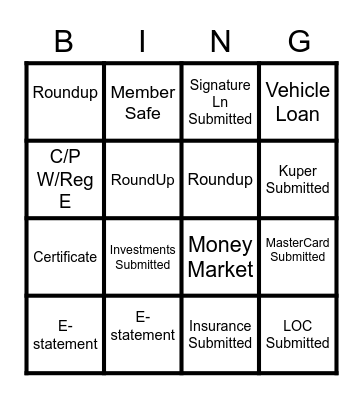 July Incentive Bingo Card