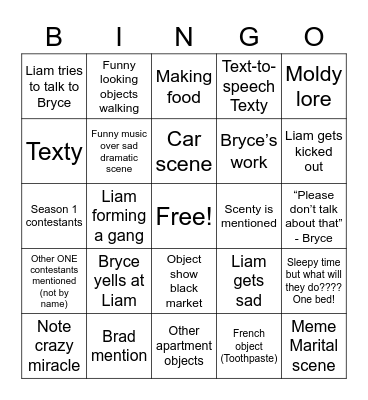 ONE: 13 Bingo Card