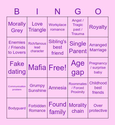 Trope Bingo Card