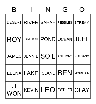 OUR EARTH Bingo Card