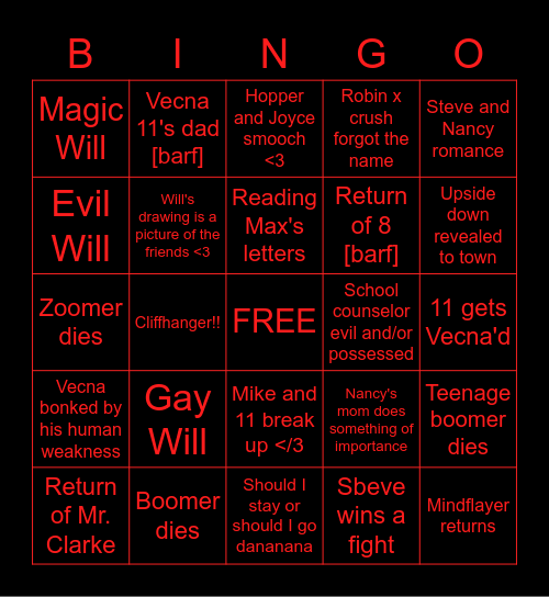 ST4! Bingo Card