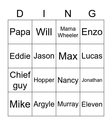 ST Dead List Bingo Card