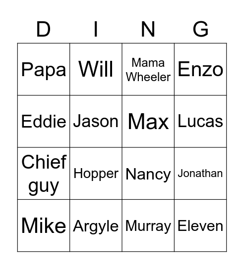 ST Dead List Bingo Card