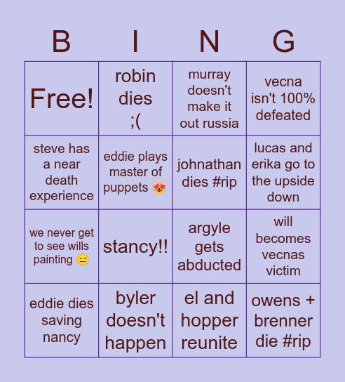 vol 2 predictions Bingo Card