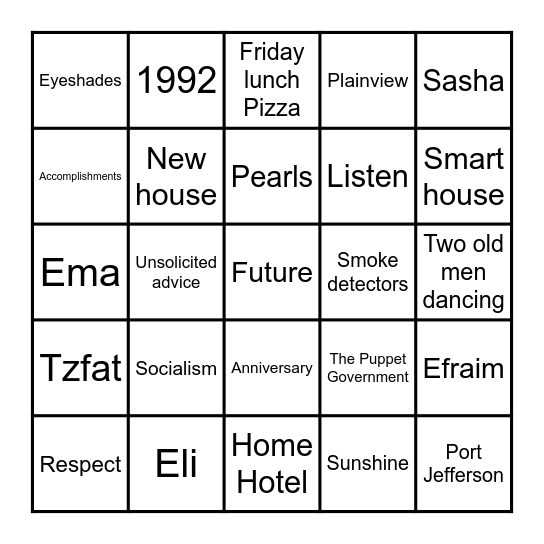 Anniversary Bingi Bingo Card