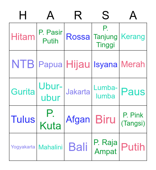 Bingo w/ Acha Bingo Card