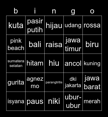 semangat cha ngemodnya Bingo Card