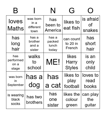 FIND SOMEONE WHO... Bingo Card
