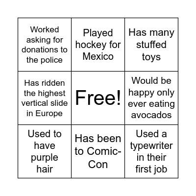 Find someone who.... Bingo Card