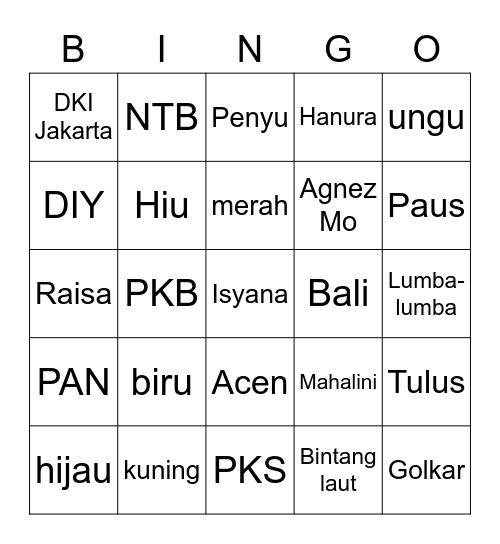 WS Bingo Card