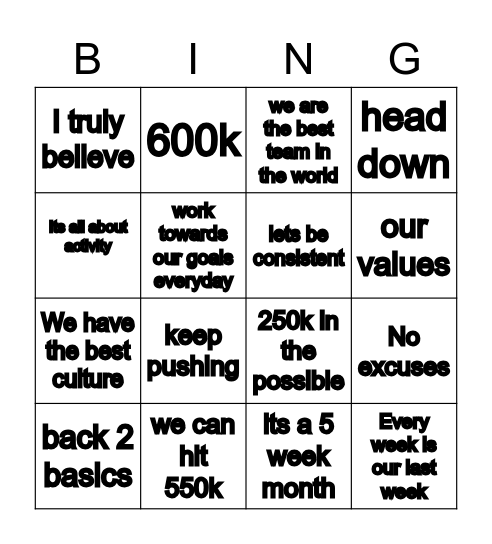 Nas bingo Card