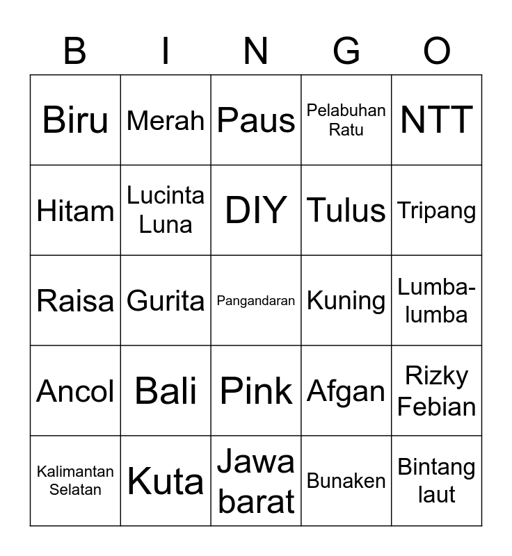 Bingo Natlan Bingo Card