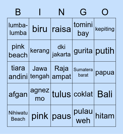 Vienna Bingo Card