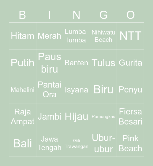 Resel's Bingo Card