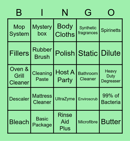 Norwex Bingo Card