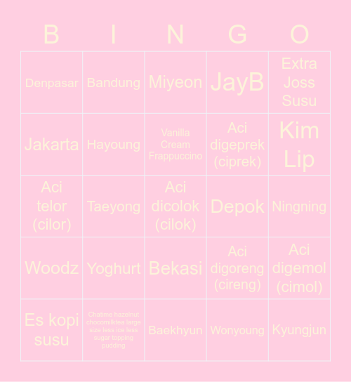 🤘 punya habbang 🤘 Bingo Card